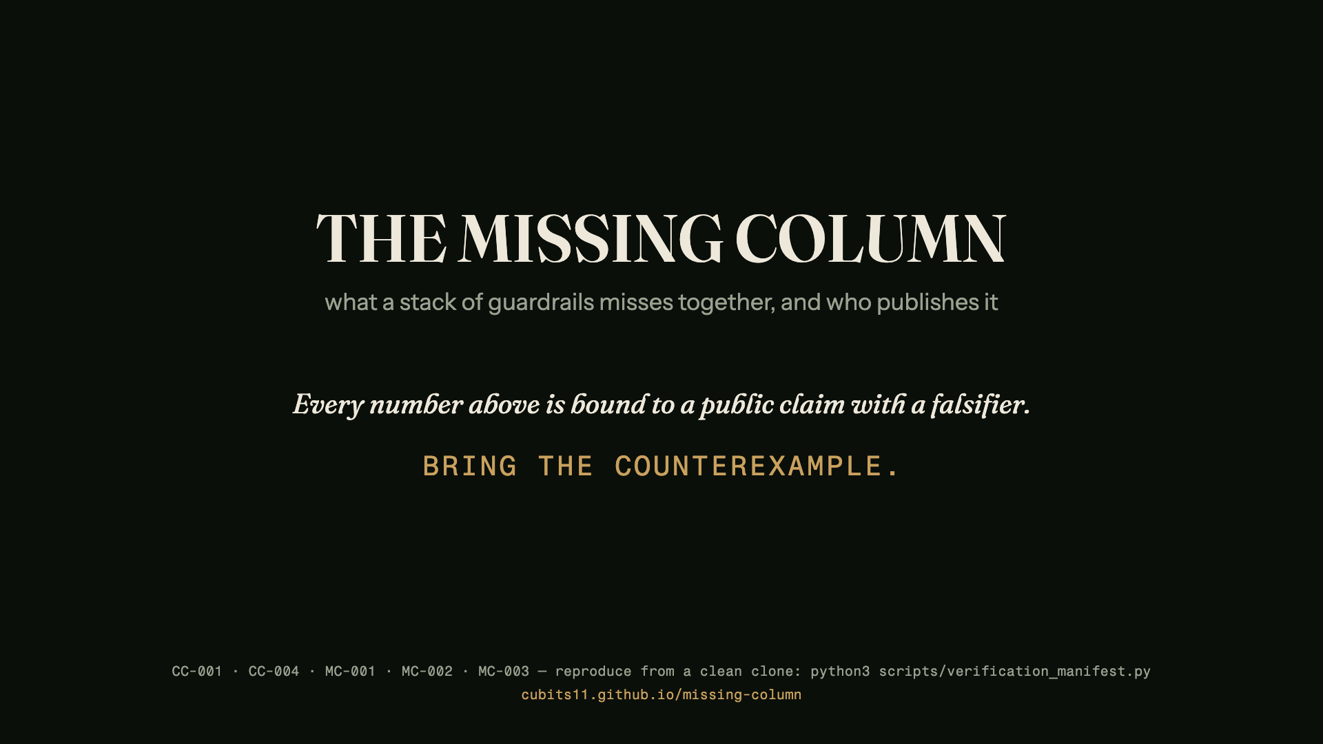 Still from The Missing Column — trailer